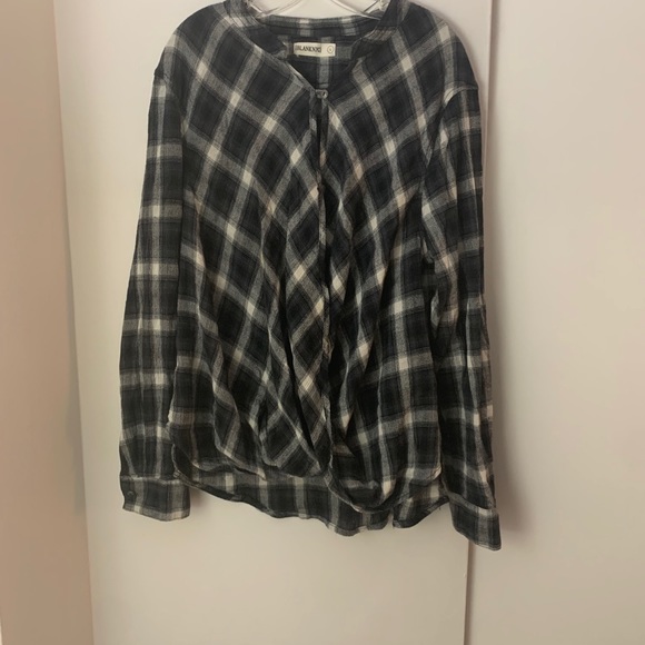 Blank NYC Black and White Plaid Crossover Top - Picture 9 of 14